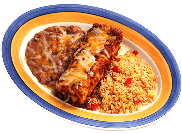 calories in on the border classic chicken chimichanga with rice without rice beans